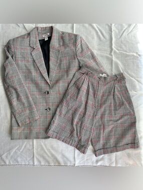Talbots plaid blazer + shorts 2 pcs set, size medium/4